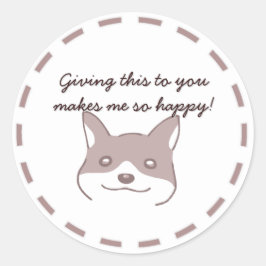 愛らしい犬柄のカスタマイズ可能な ラウンドシール