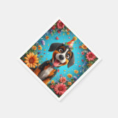 愛らしい犬祝の誕生日パーティー スタンダードカクテルナプキン (角)