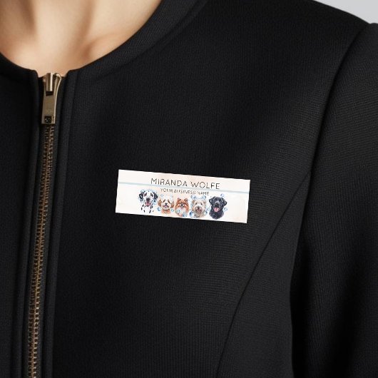 愛らしい犬風呂の泡と水色 名札