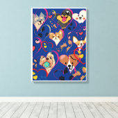 愛らしい犬 キャンバスプリント (インサイチュ (ウッドフロア))