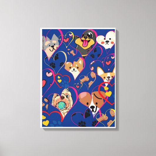 愛らしい犬 キャンバスプリント (正面)