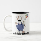 愛らしい犬 ツートーンマグカップ (左)