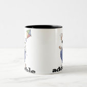 愛らしい犬 ツートーンマグカップ (中央)