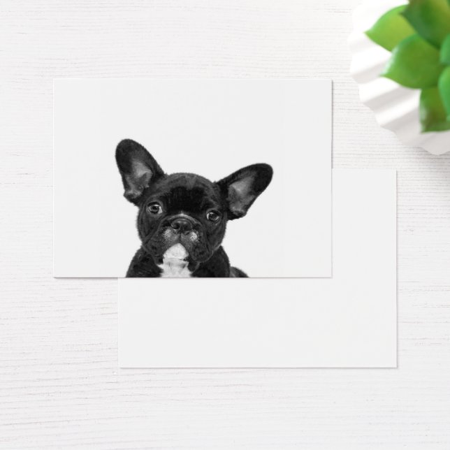 愛らしい犬 |ブラックフランスのブルドッグ顔 (デスク)