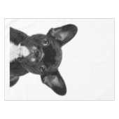 愛らしい犬 |ブラックフランスのブルドッグ顔 テーブルクロス (正面(横))