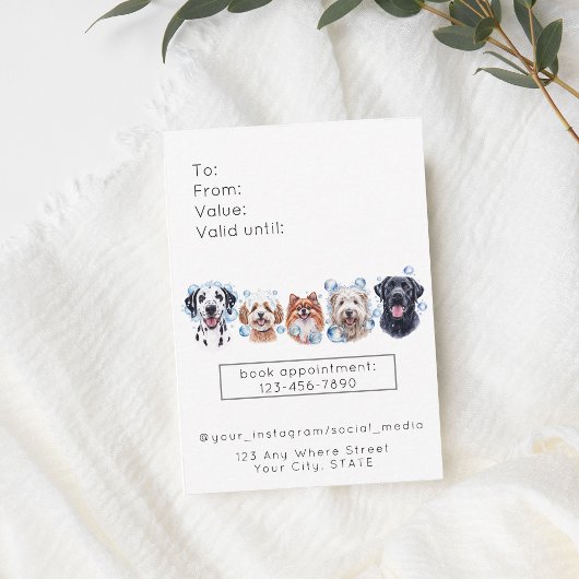 愛らしい犬、プードルペットグルーミングギフトカード ノートカード