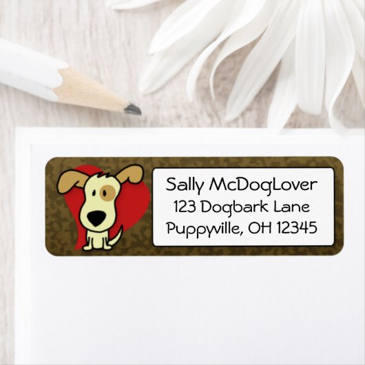 愛らしい犬 ラベル (インサイチュ)