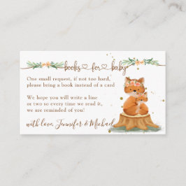 愛らしい狐の赤ちゃんのための本のカード エンクロージャーカード