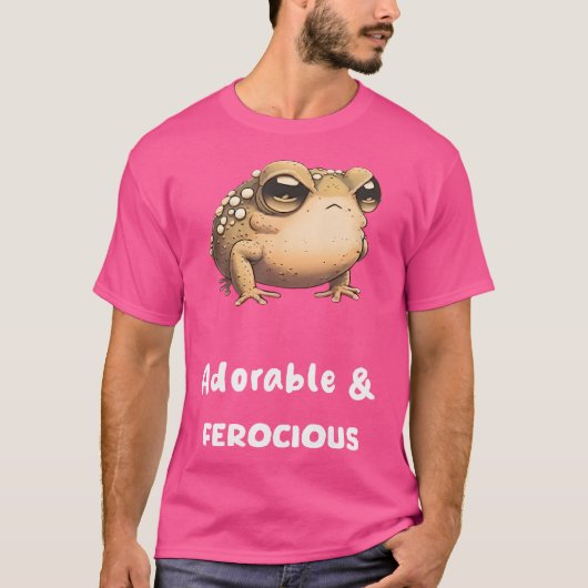 愛らしい猛々しい砂漠雨蛙のおもしろい天使 Tシャツ (正面)