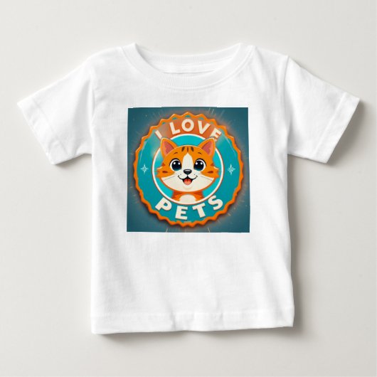 愛らしい猫が大好き ベビーTシャツ (正面)