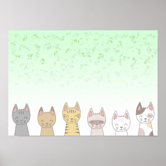 愛らしい猫が6匹 ポスター (正面)