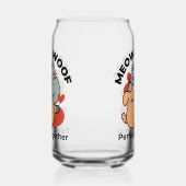 愛らしい猫と犬のハグ – ニャー&ウォフデザイン ガラス缶 (左)