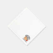 愛らしい猫と犬のハグ – ニャー&ウォフデザイン スタンダードカクテルナプキン (角)