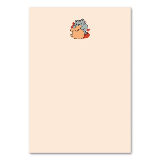 愛らしい猫と犬のハグ – ニャー&ウォフデザイン テーブルナンバー (裏面)