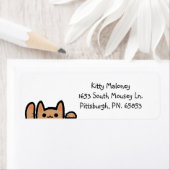 愛らしい猫なびく ラベル (インサイチュ)