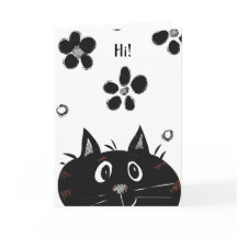 愛らしい猫のかいま見いつでもブーイングの挨拶状