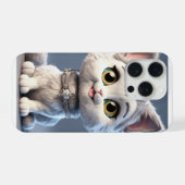 愛らしい猫のイラスト入りiPhone 15 Proケース iPhoneケース (裏面横)