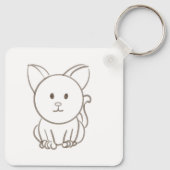 愛らしい猫のスケッチ キーホルダー (裏面)