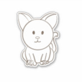 愛らしい猫のスケッチ シール (正面)