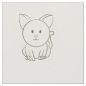 愛らしい猫のスケッチ ファブリック (クローズアップ)