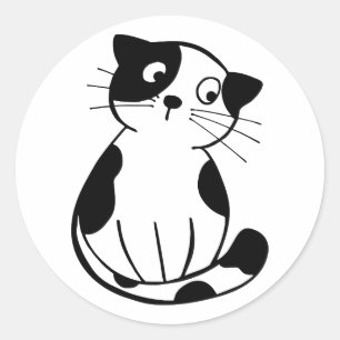 愛らしい猫のテーマステッカー - 個人用にカスタマイズ ラウンドシール