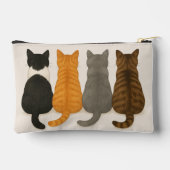 愛らしい猫のミニマリストデザインの猫好きのためのグッズ アクセサリーポーチ (裏面)