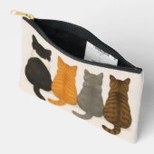 愛らしい猫のミニマリストデザインの猫好きのためのグッズ アクセサリーポーチ (見開き)