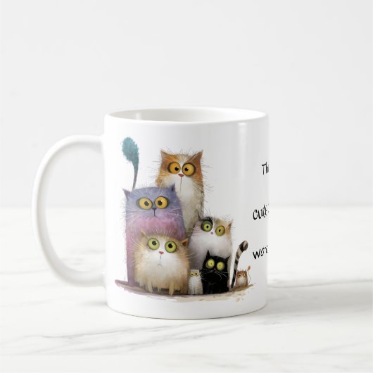 愛らしい猫の動画を見るのが好き コーヒーマグカップ (左)
