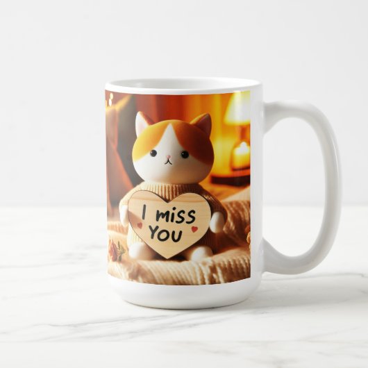 愛らしい猫の心からのメッセージ コーヒーマグカップ (右)