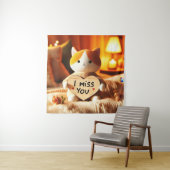 愛らしい猫の心からのメッセージ タペストリー (インサイチュ)