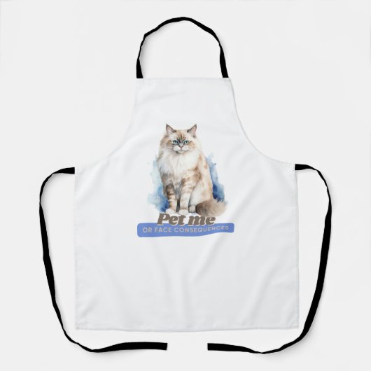愛らしい猫の猫好き エプロン (正面)