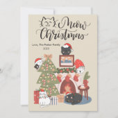 愛らしい猫の部屋 ペット愛好家のクリスマス フラットカード シーズンカード (正面)