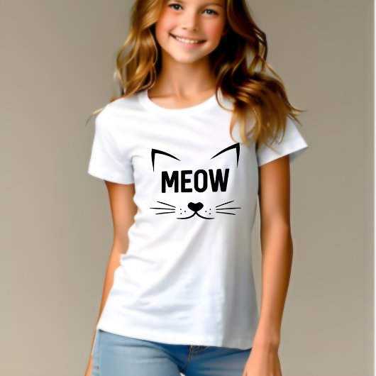 愛らしい猫の鳴き声キッズTシャツ - とってもかわいい Tシャツ