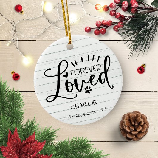 愛らしい猫または犬のペット追悼記念写真 セラミックオーナメント