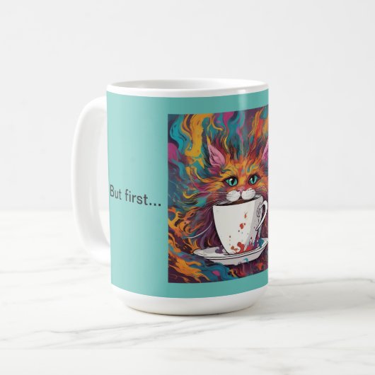 愛らしい猫をテーマにした作品が、まずは…コーヒー!サーマル コーヒーマグカップ (正面左)