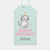 愛らしい猫を誕生日帽子 ギフトタグ (裏面)