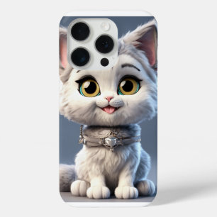 愛らしい猫イラストレーションとiPhone 15 Proケース iPhone 15 Proケース