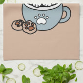 愛らしい猫インマグホリデーデザイン- Cat & Cocoa キッチンタオル (折り畳み)