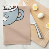 愛らしい猫インマグホリデーデザイン- Cat & Cocoa キッチンタオル (四つ折り)