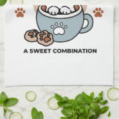 愛らしい猫インマグホリデーデザイン- Cat & Cocoa キッチンタオル (折り畳み)
