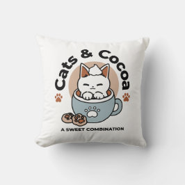 愛らしい猫インマグホリデーデザイン- Cat & Cocoa クッション