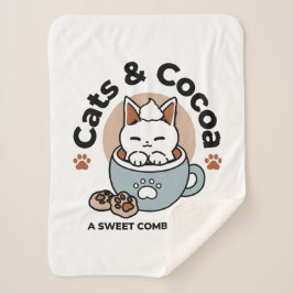 愛らしい猫インマグホリデーデザイン- Cat & Cocoa シェルパブランケット