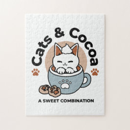 愛らしい猫インマグホリデーデザイン- Cat & Cocoa ジグソーパズル