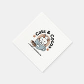 愛らしい猫インマグホリデーデザイン- Cat & Cocoa スタンダードカクテルナプキン (角)