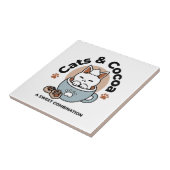愛らしい猫インマグホリデーデザイン- Cat & Cocoa タイル (側面)