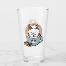 愛らしい猫インマグホリデーデザイン- Cat & Cocoa タンブラーグラス