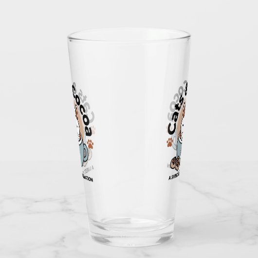 愛らしい猫インマグホリデーデザイン- Cat & Cocoa タンブラーグラス (右)