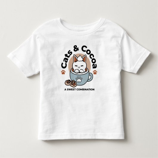 愛らしい猫インマグホリデーデザイン- Cat & Cocoa トドラーTシャツ (正面)
