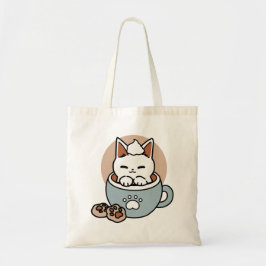 愛らしい猫インマグホリデーデザイン- Cat & Cocoa トートバッグ