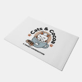 愛らしい猫インマグホリデーデザイン- Cat & Cocoa ドアマット (アングル)